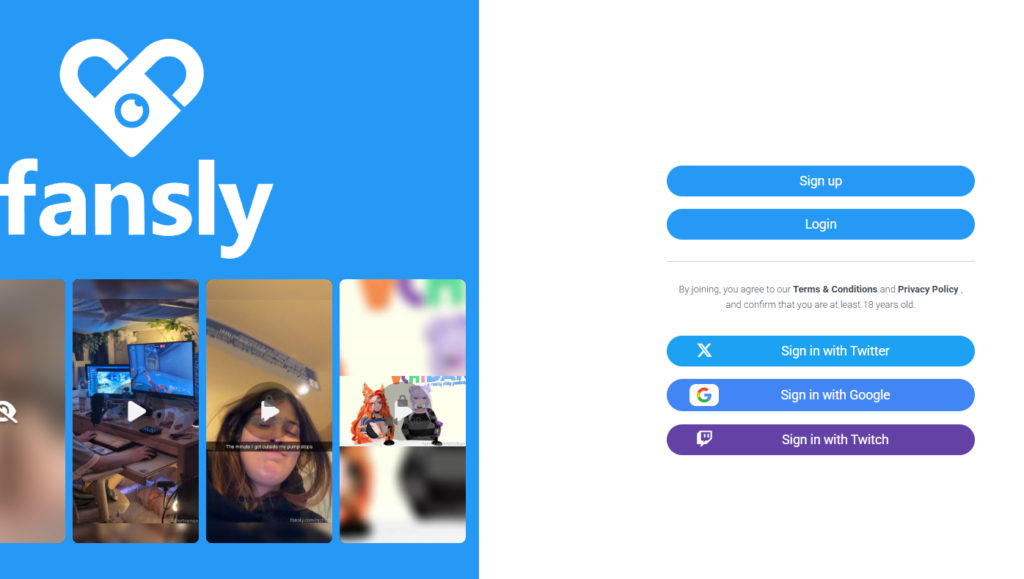 fansly homepage